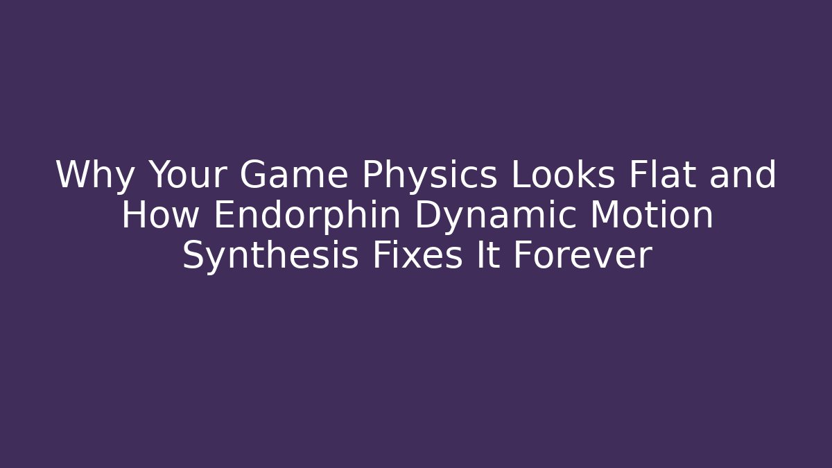 Why Your Game Physics Looks Flat and How Endorphin Dynamic Motion Synthesis Fixes It Forever