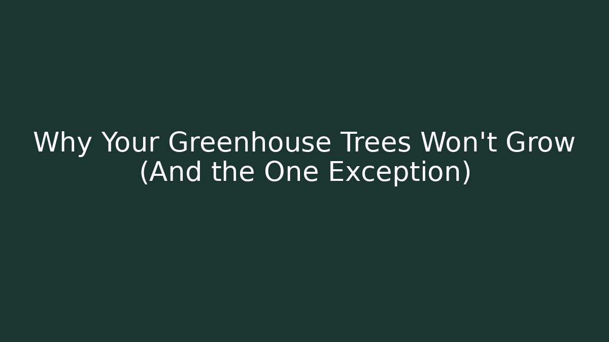 Why Your Greenhouse Trees Won't Grow (And the One Exception)