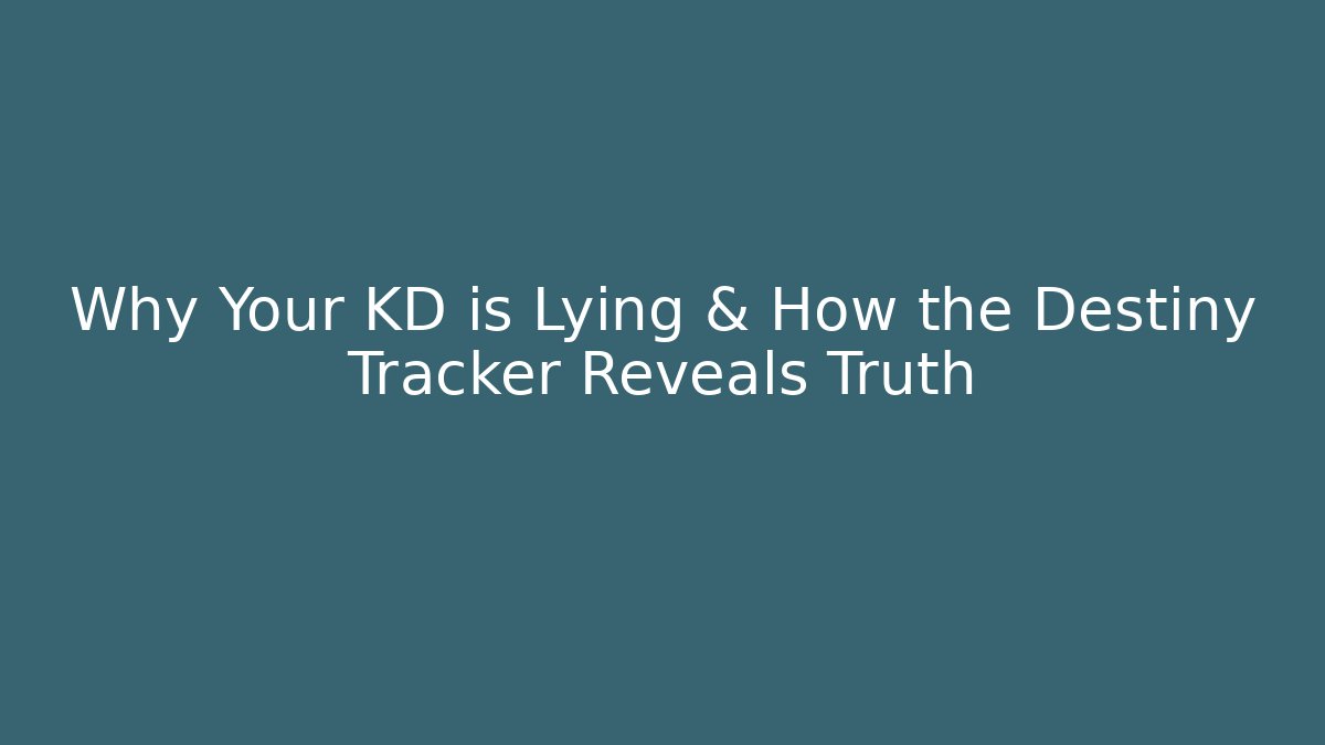 Why Your KD is Lying & How the Destiny Tracker Reveals Truth - Critter Realm