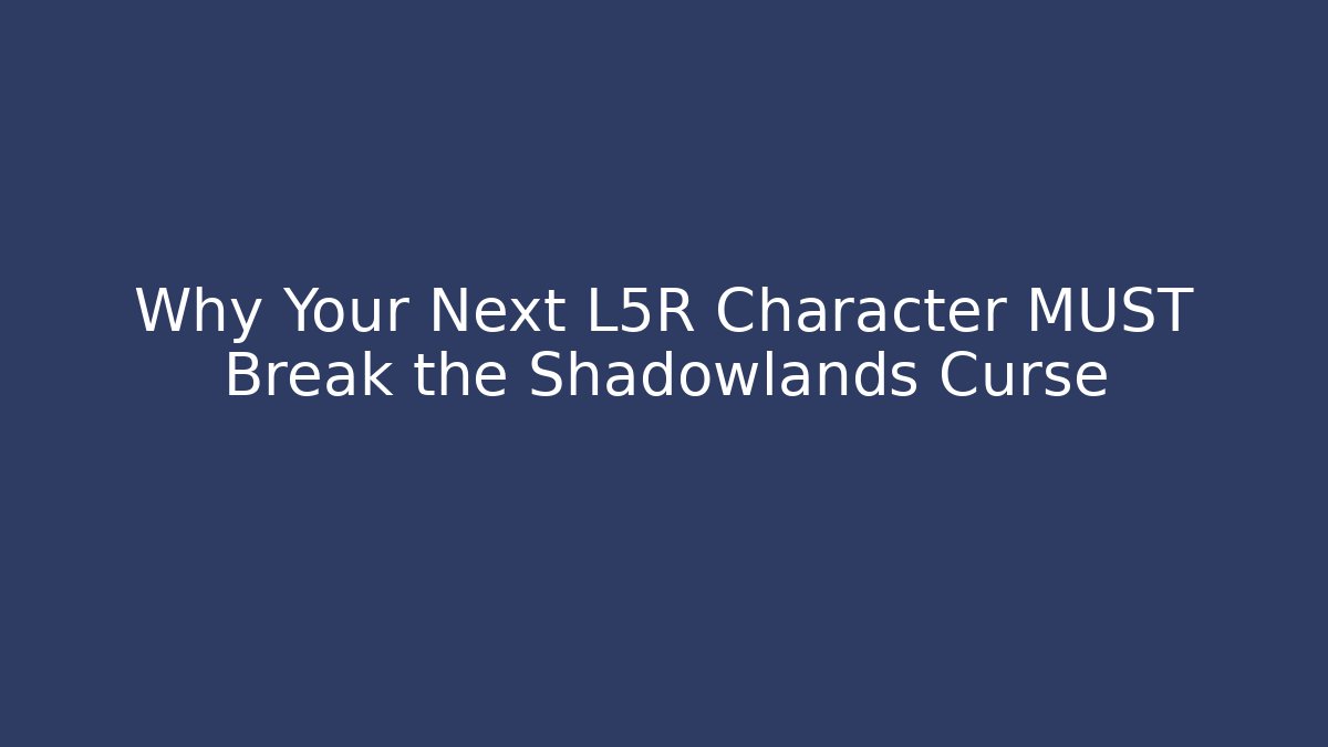 Why Your Next L5R Character MUST Break the Shadowlands Curse