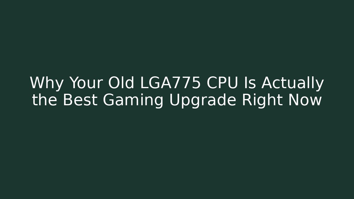 Why Your Old LGA775 CPU Is Actually the Best Gaming Upgrade Right Now