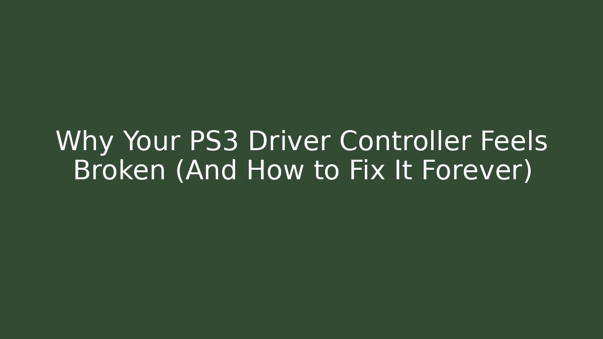Why Your PS3 Driver Controller Feels Broken (And How to Fix It Forever)