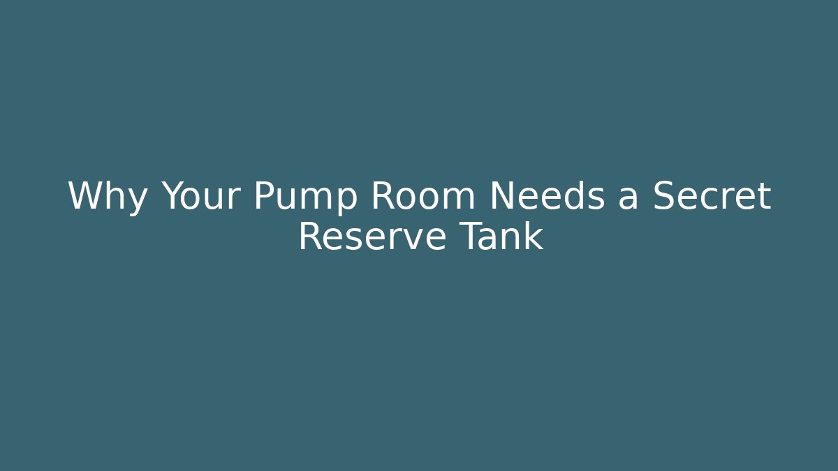 Why Your Pump Room Needs a Secret Reserve Tank