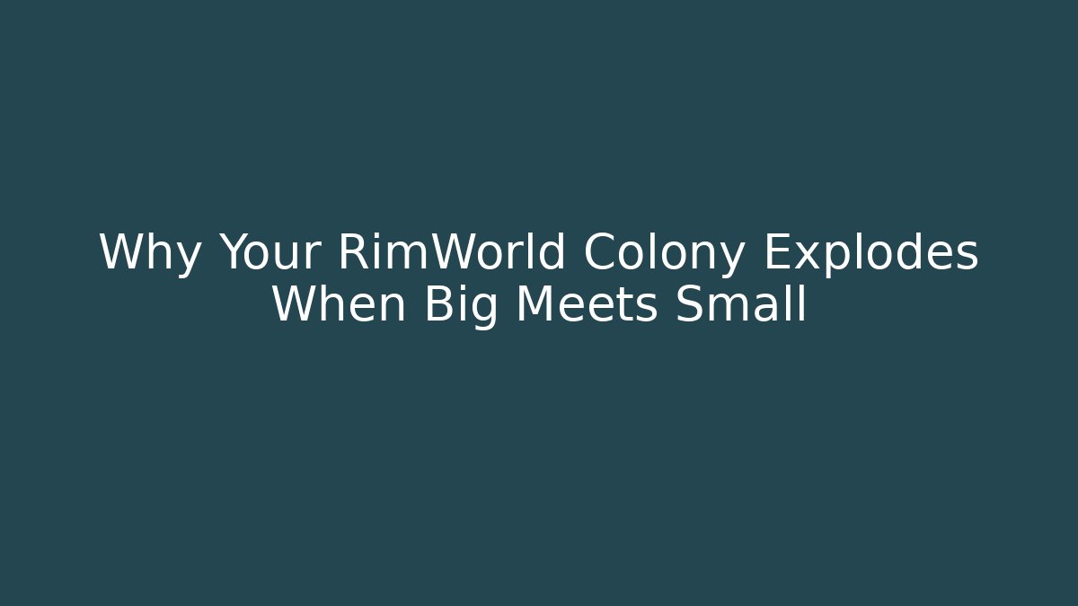 Why Your RimWorld Colony Explodes When Big Meets Small
