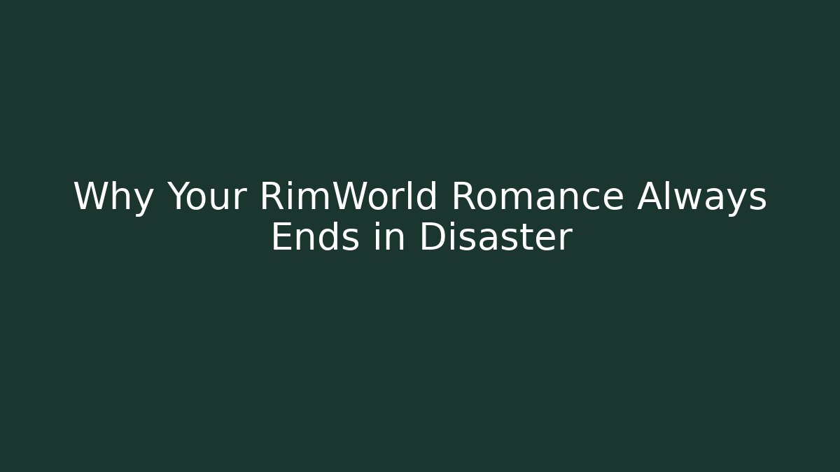 Why Your RimWorld Romance Always Ends in Disaster