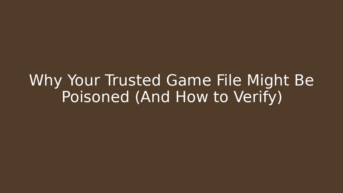 Why Your Trusted Game File Might Be Poisoned (And How to Verify)