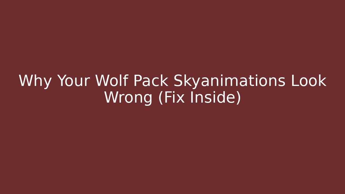 Why Your Wolf Pack Skyanimations Look Wrong (Fix Inside)