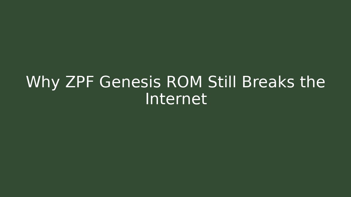 Why ZPF Genesis ROM Still Breaks the Internet
