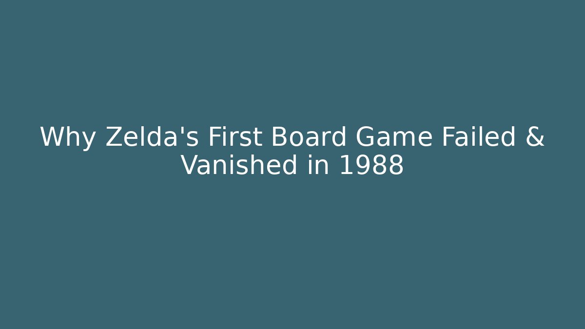 Why Zelda's First Board Game Failed & Vanished in 1988