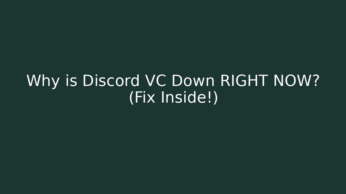 Why is Discord VC Down RIGHT NOW? (Fix Inside!) - Critter Realm