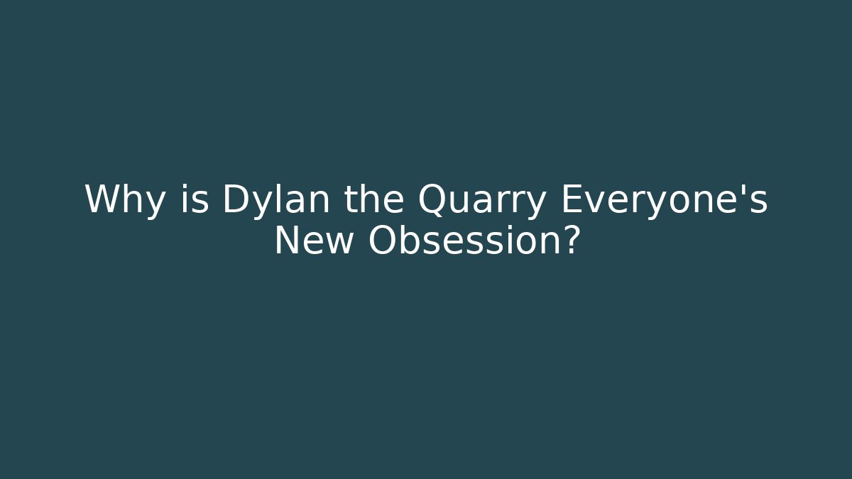 Why is Dylan the Quarry Everyone's New Obsession?