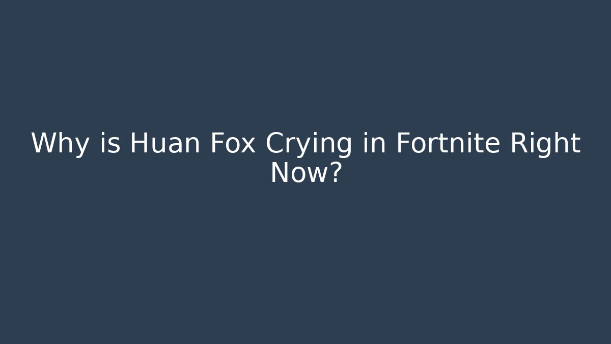 Why is Huan Fox Crying in Fortnite Right Now?
