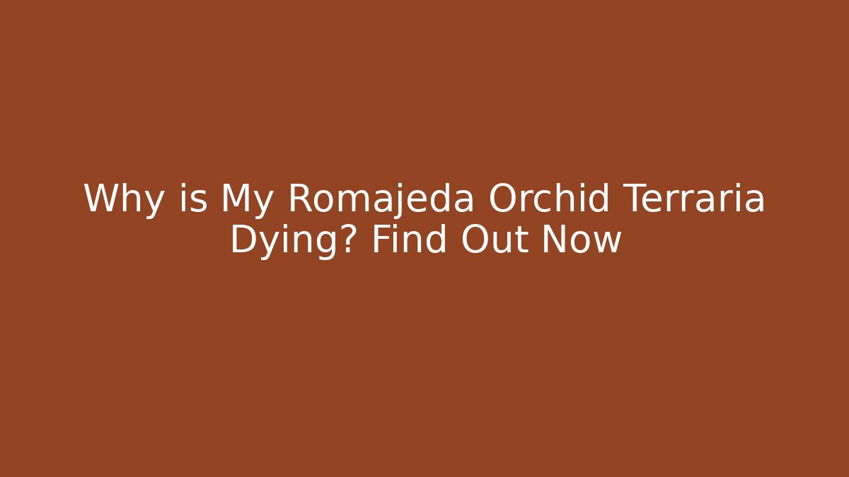 Why is My Romajeda Orchid Terraria Dying? Find Out Now