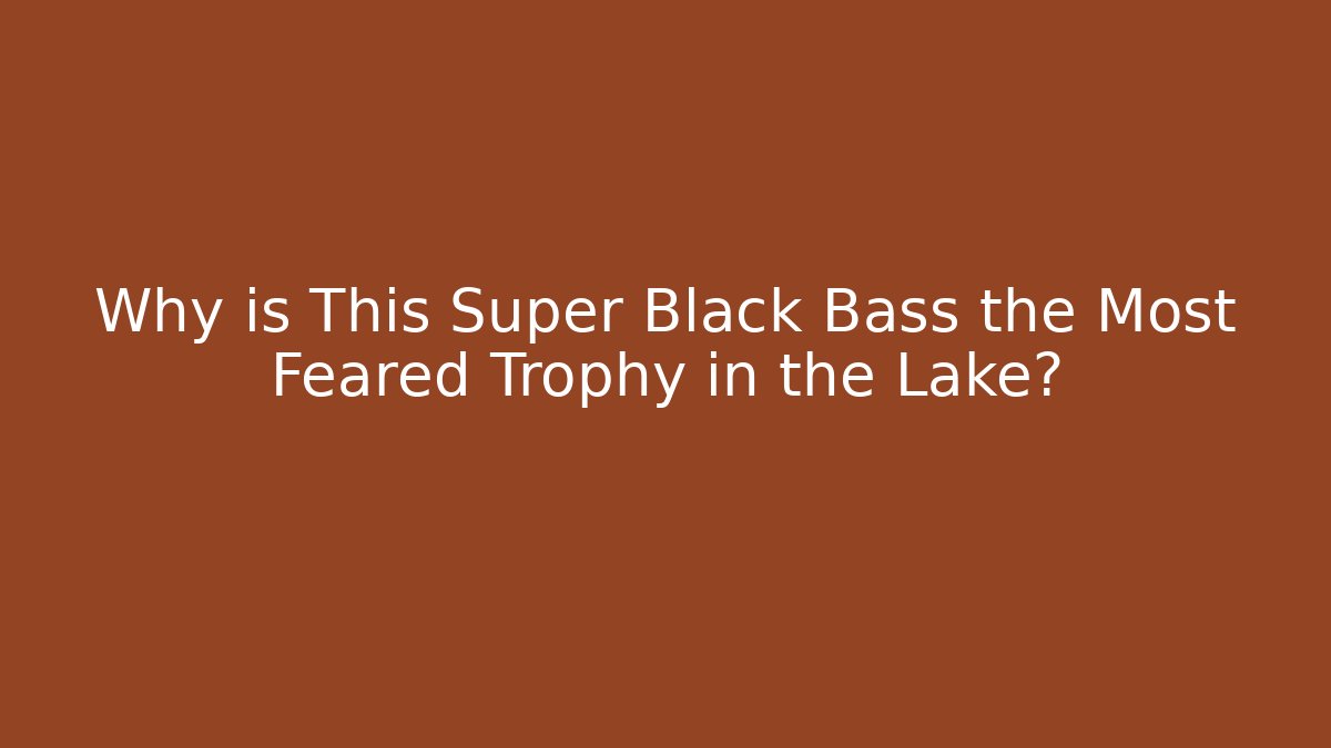 Why is This Super Black Bass the Most Feared Trophy in the Lake? - Critter Realm