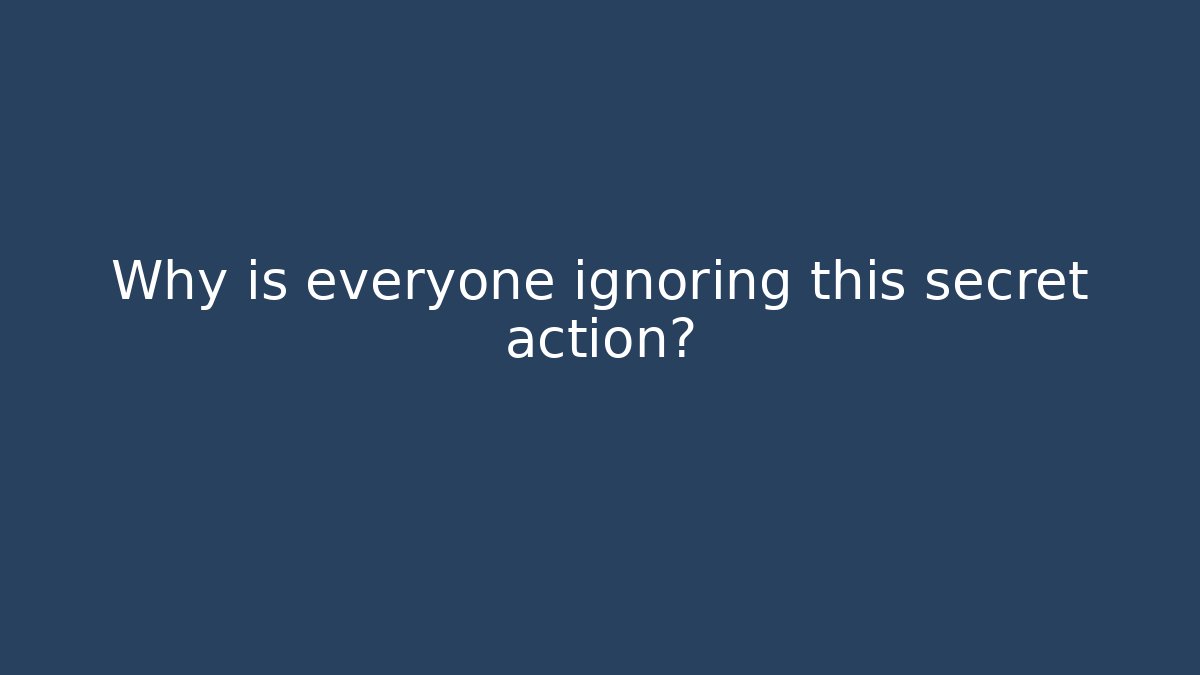Why is everyone ignoring this secret action? - Critter Realm
