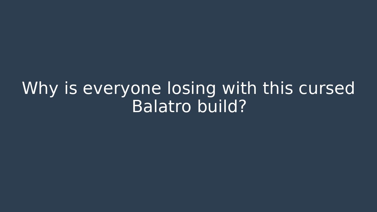 Why is everyone losing with this cursed Balatro build?