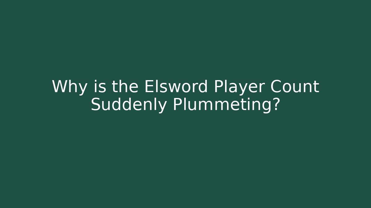 Why is the Elsword Player Count Suddenly Plummeting?