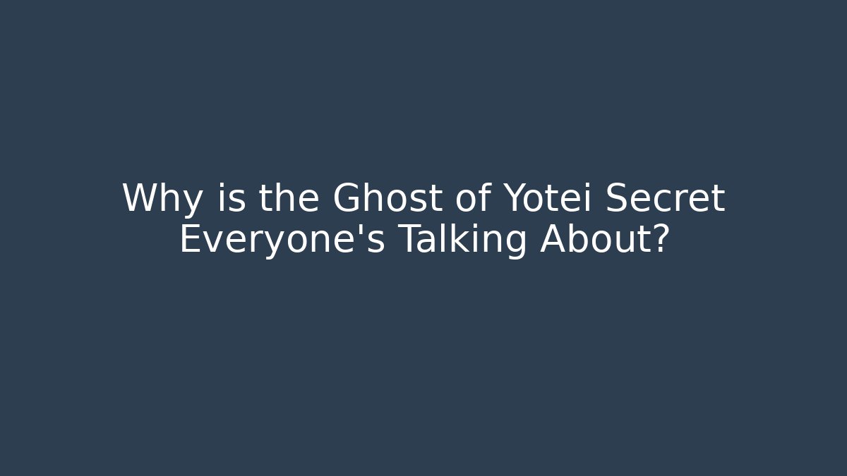 Why is the Ghost of Yotei Secret Everyone's Talking About?