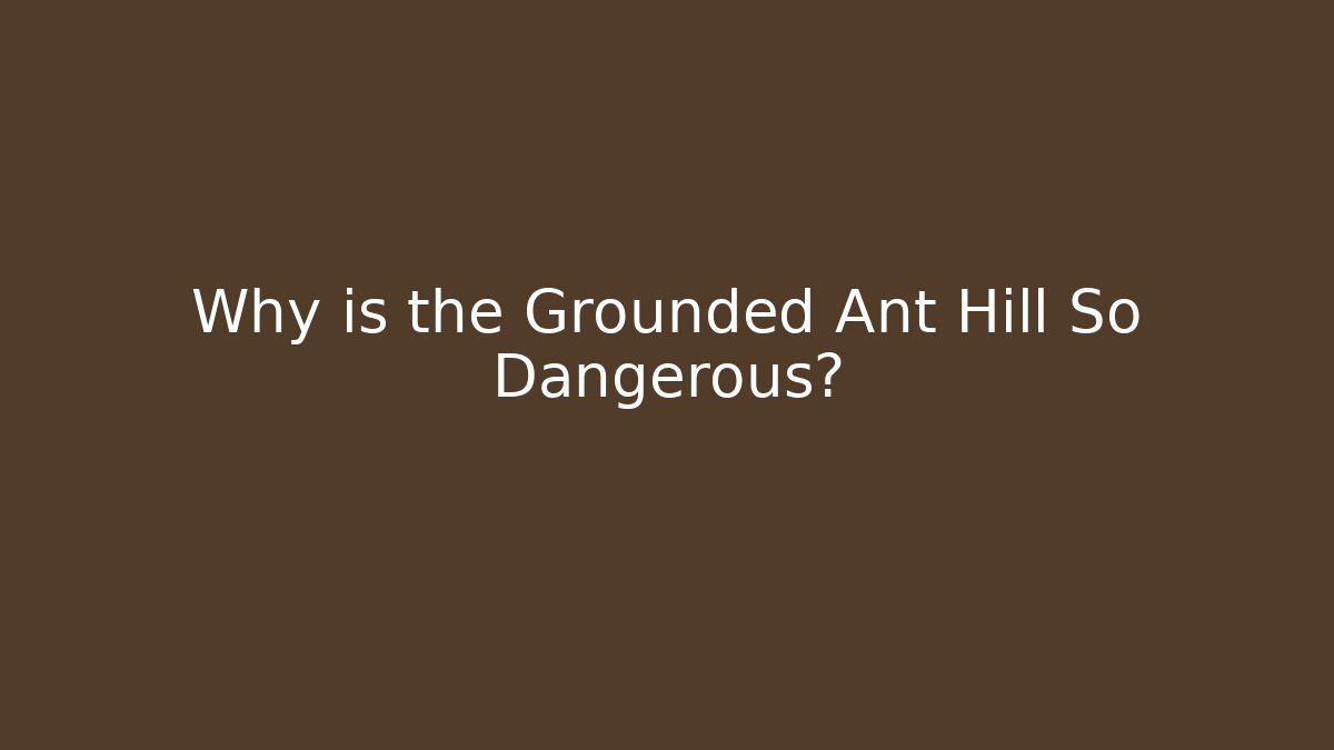 Why is the Grounded Ant Hill So Dangerous?