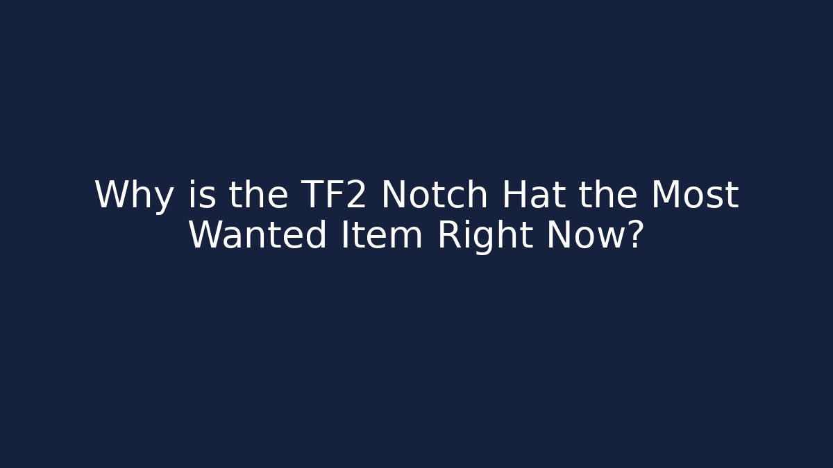 Why is the TF2 Notch Hat the Most Wanted Item Right Now?