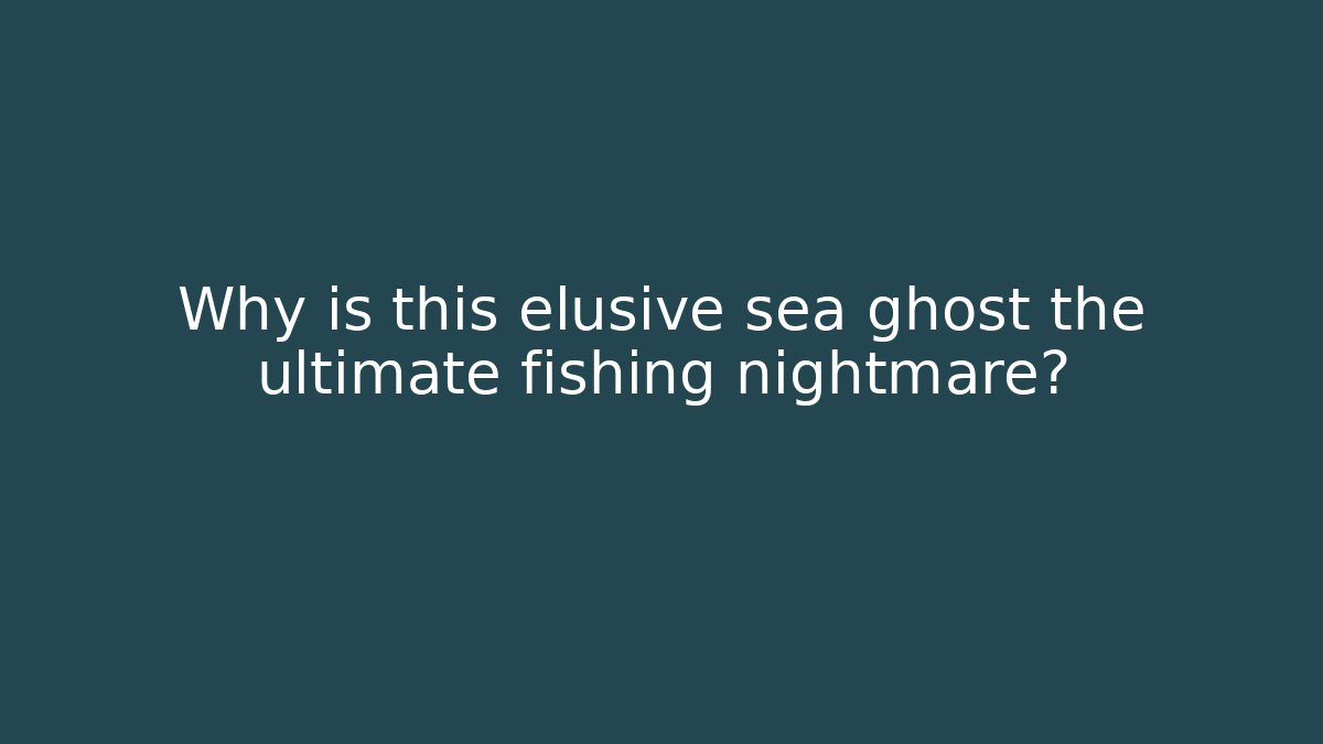 Why is this elusive sea ghost the ultimate fishing nightmare? - Critter Realm