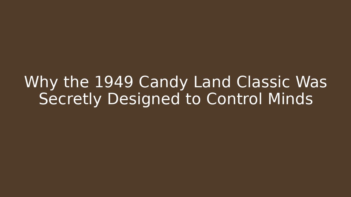 Why the 1949 Candy Land Classic Was Secretly Designed to Control Minds