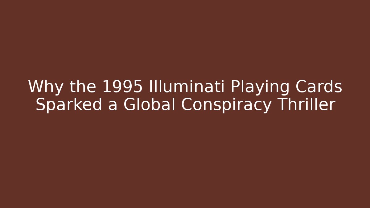 Why the 1995 Illuminati Playing Cards Sparked a Global Conspiracy Thriller - Critter Realm