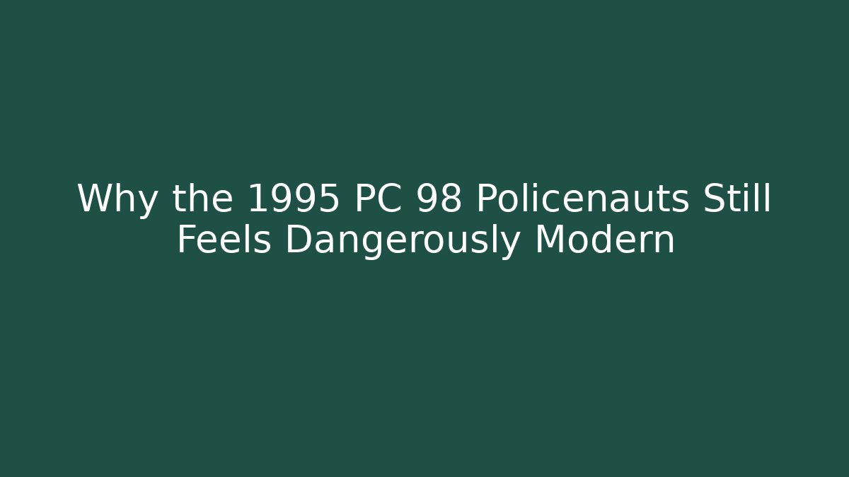 Why the 1995 PC 98 Policenauts Still Feels Dangerously Modern