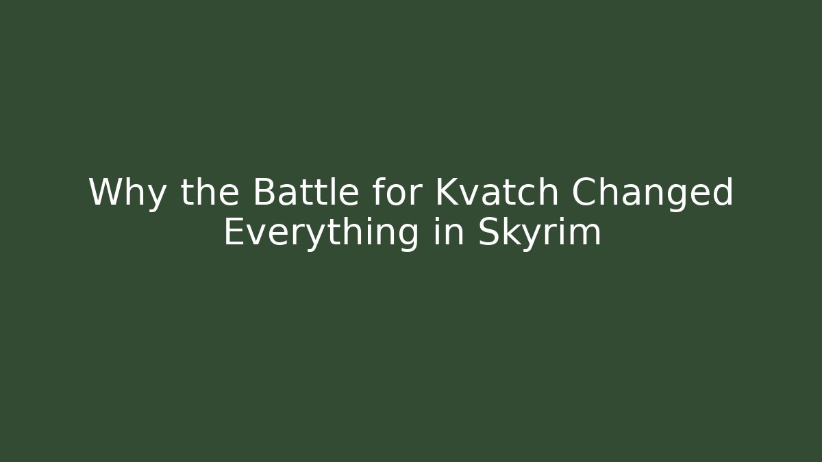 Why the Battle for Kvatch Changed Everything in Skyrim