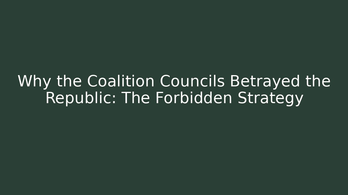 Why the Coalition Councils Betrayed the Republic: The Forbidden Strategy