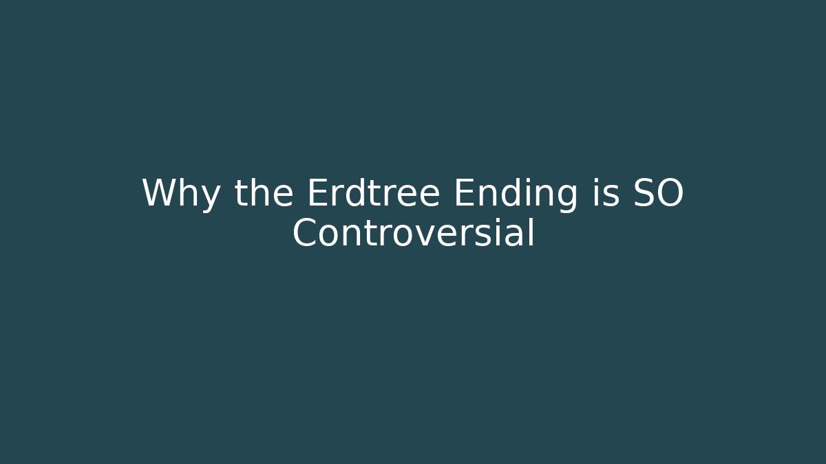 Why the Erdtree Ending is SO Controversial - Critter Realm