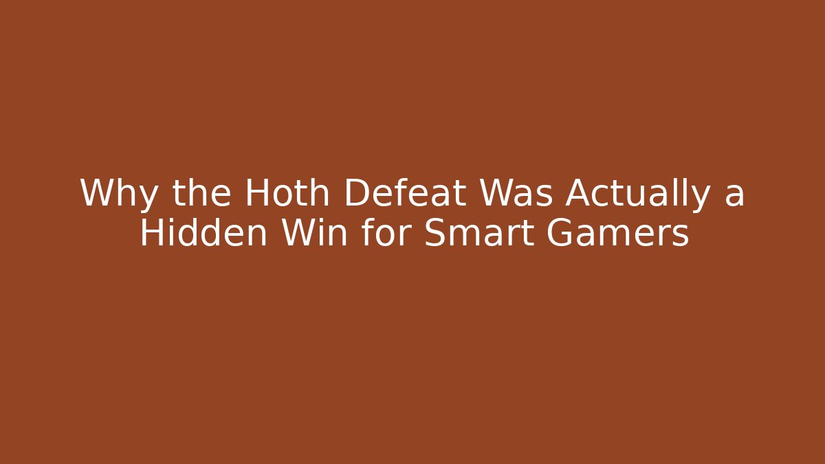 Why the Hoth Defeat Was Actually a Hidden Win for Smart Gamers