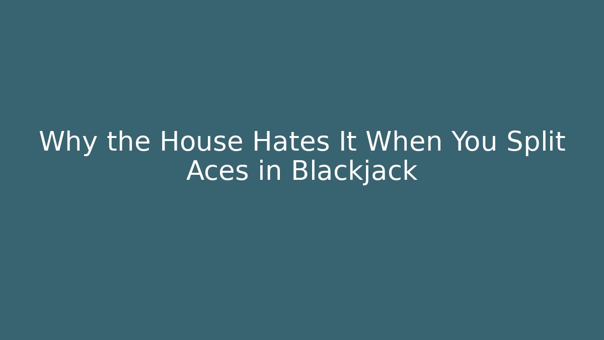 Why the House Hates It When You Split Aces in Blackjack