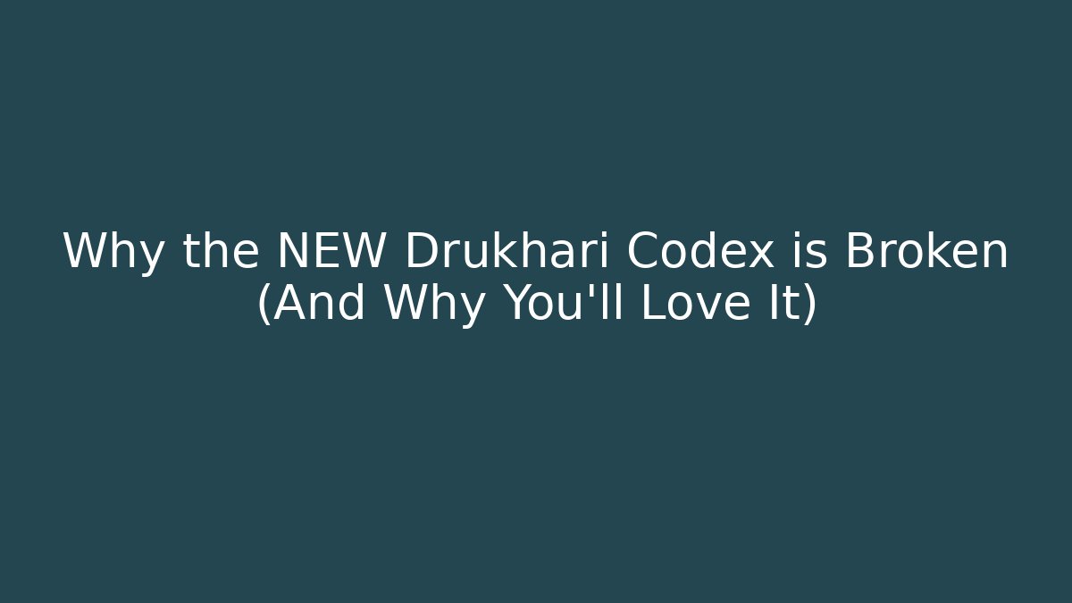 Why the NEW Drukhari Codex is Broken (And Why You'll Love It)