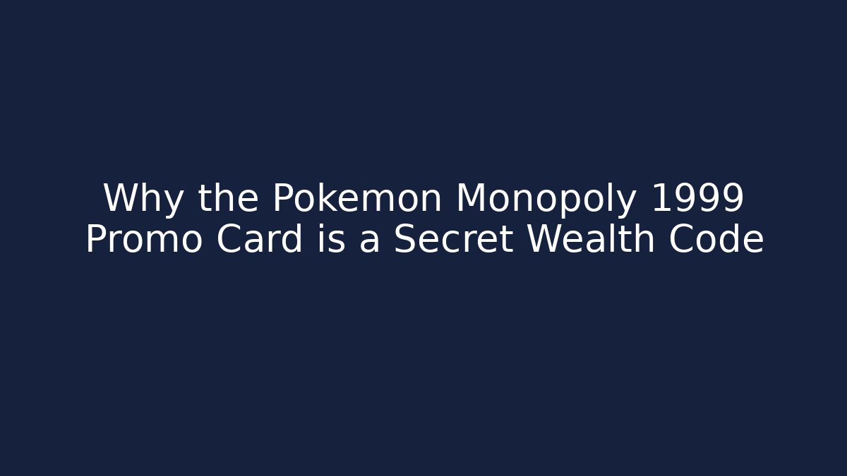Why the Pokémon Monopoly 1999 Promo Card is a Secret Wealth Code
