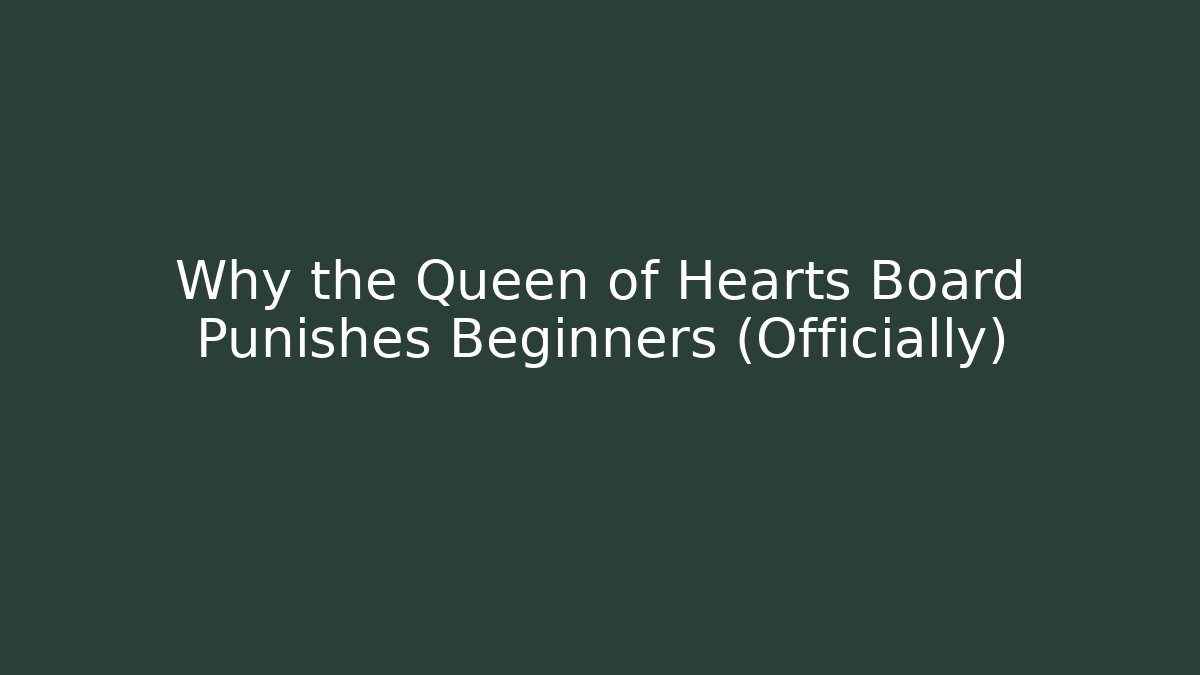 Why the Queen of Hearts Board Punishes Beginners (Officially)