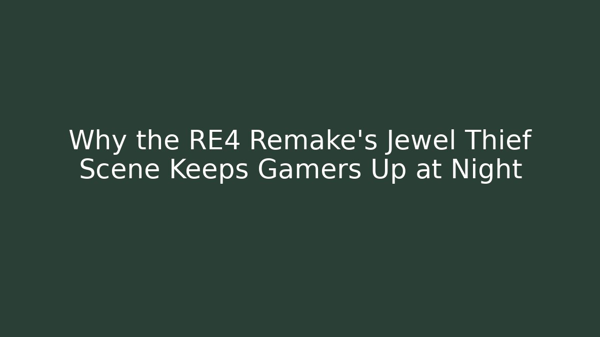Why the RE4 Remake's Jewel Thief Scene Keeps Gamers Up at Night