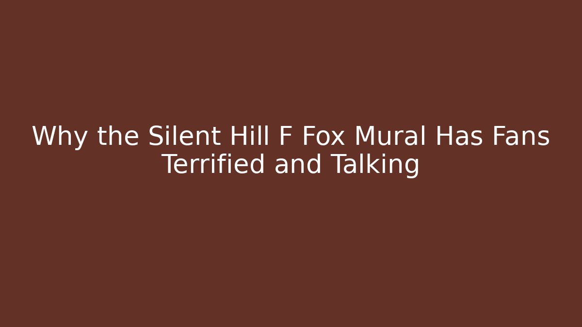 Why the Silent Hill F Fox Mural Has Fans Terrified and Talking
