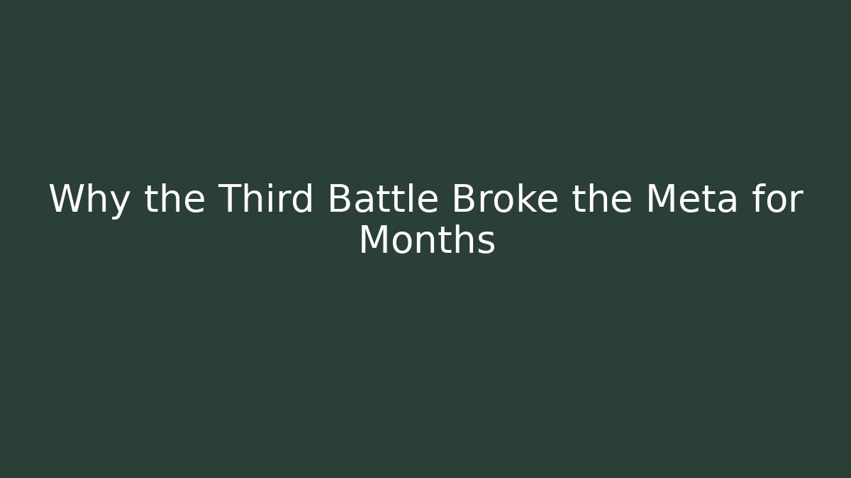 Why the Third Battle Broke the Meta for Months - Critter Realm
