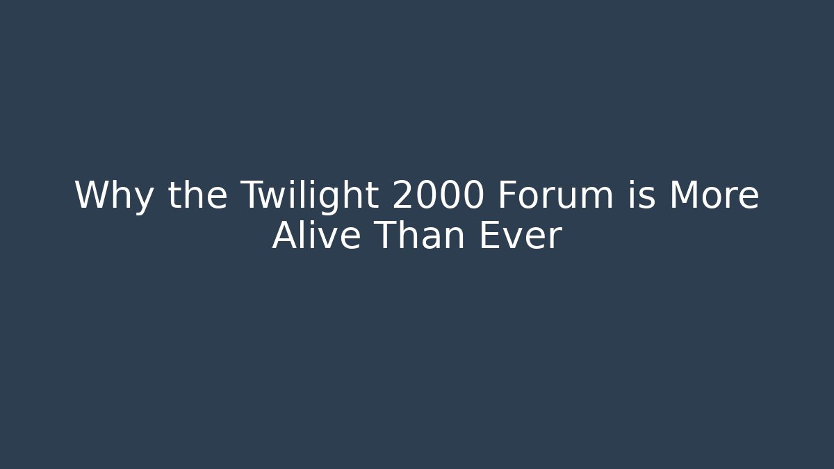 Why the Twilight 2000 Forum is More Alive Than Ever - Critter Realm
