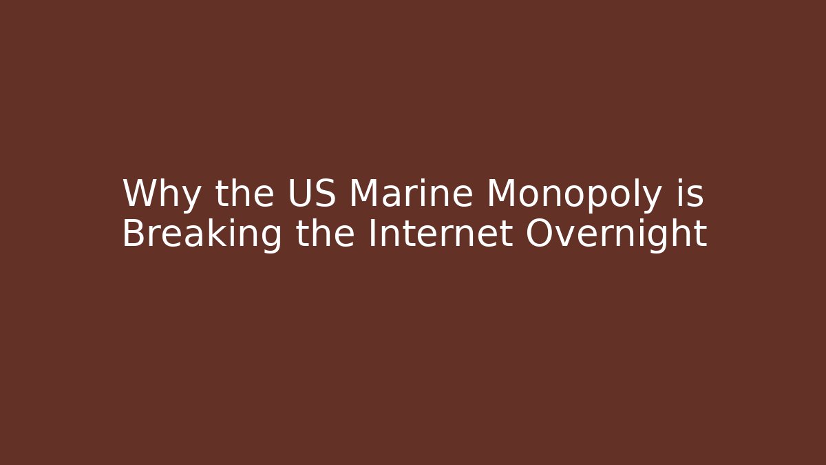 Why the US Marine Monopoly is Breaking the Internet Overnight