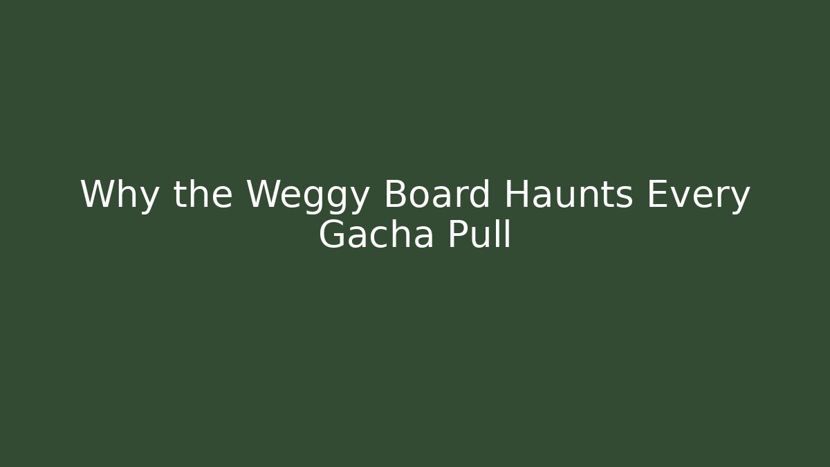 Why the Weggy Board Haunts Every Gacha Pull