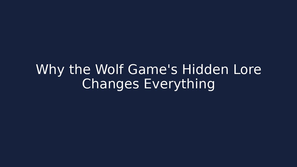 Why the Wolf Game’s Hidden Lore Changes Everything - Critter Realm