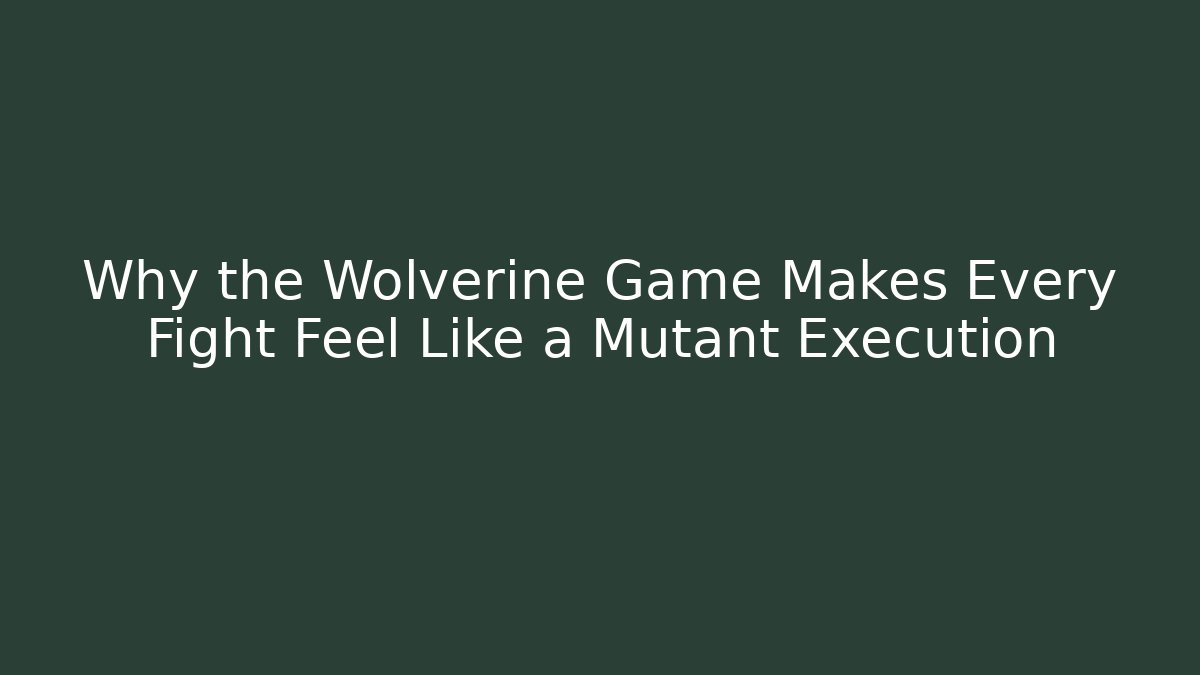 Why the Wolverine Game Makes Every Fight Feel Like a Mutant Execution
