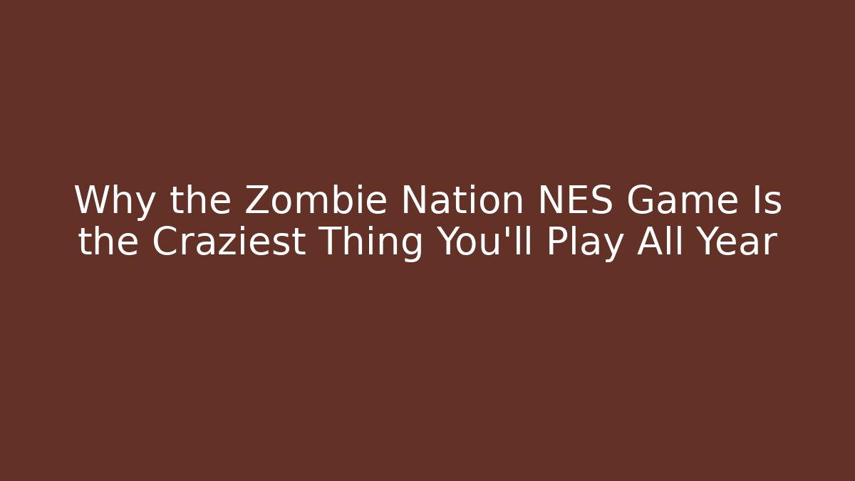 Why the Zombie Nation NES Game Is the Craziest Thing You’ll Play All Year