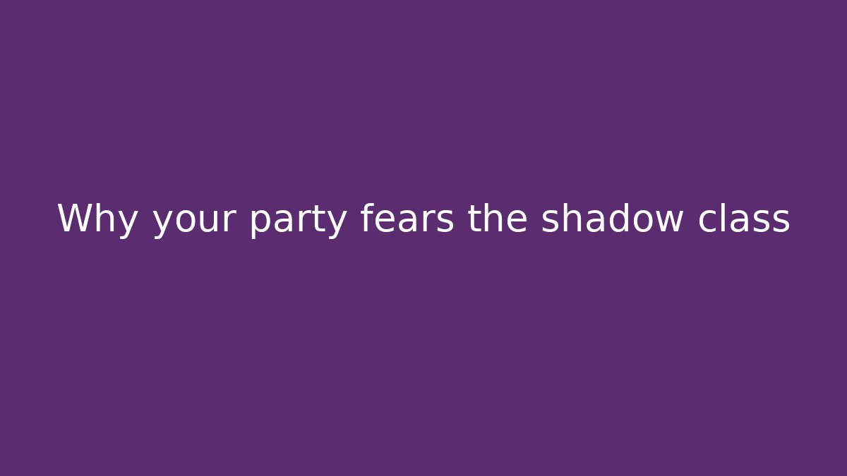 Why your party fears the shadow class