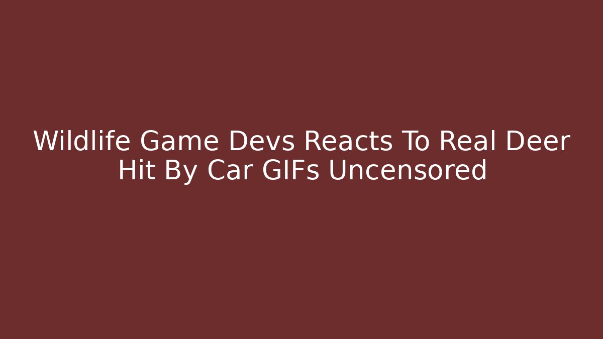 Wildlife Game Devs Reacts To Real Deer Hit By Car GIFs Uncensored