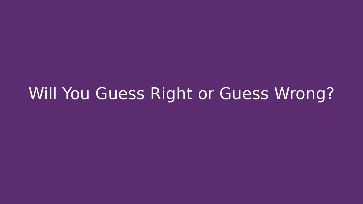 Will You Guess Right or Guess Wrong?