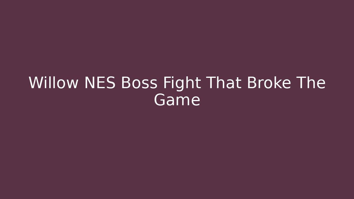 Willow NES Boss Fight That Broke The Game