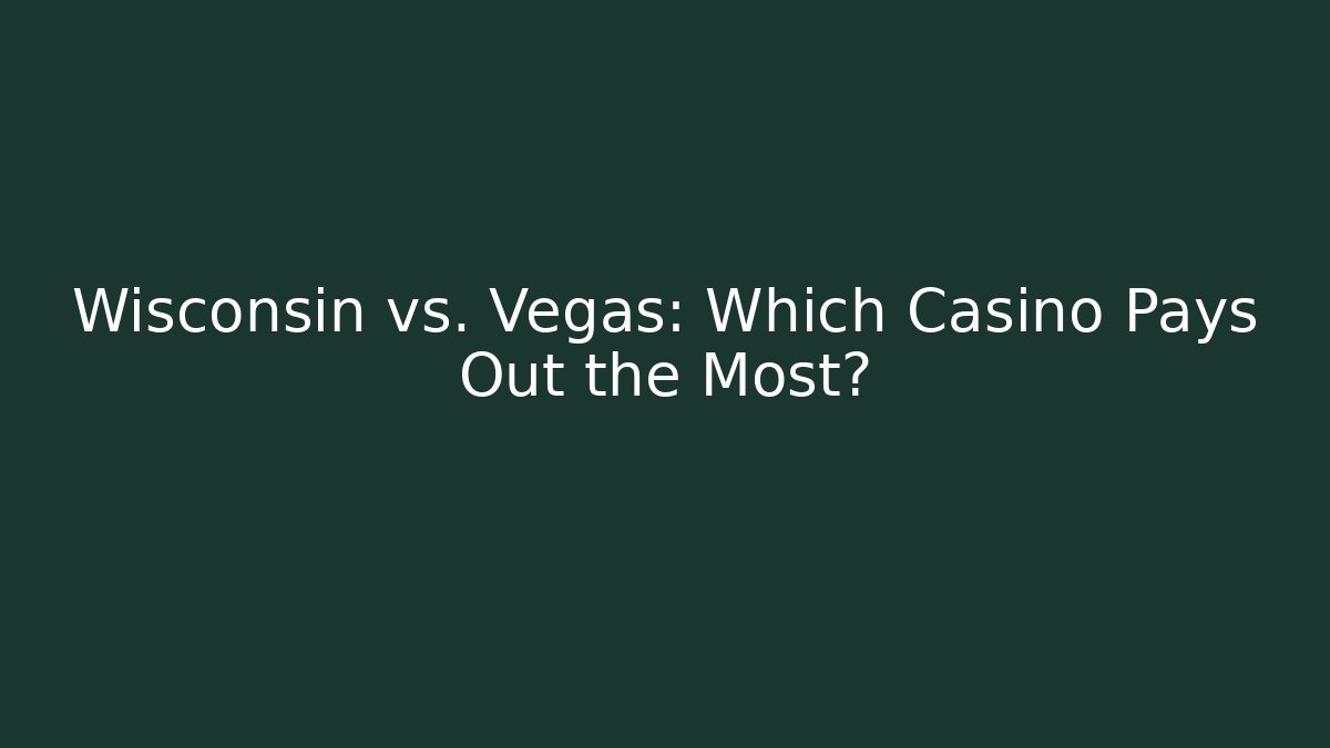 Wisconsin vs. Vegas: Which Casino Pays Out the Most?